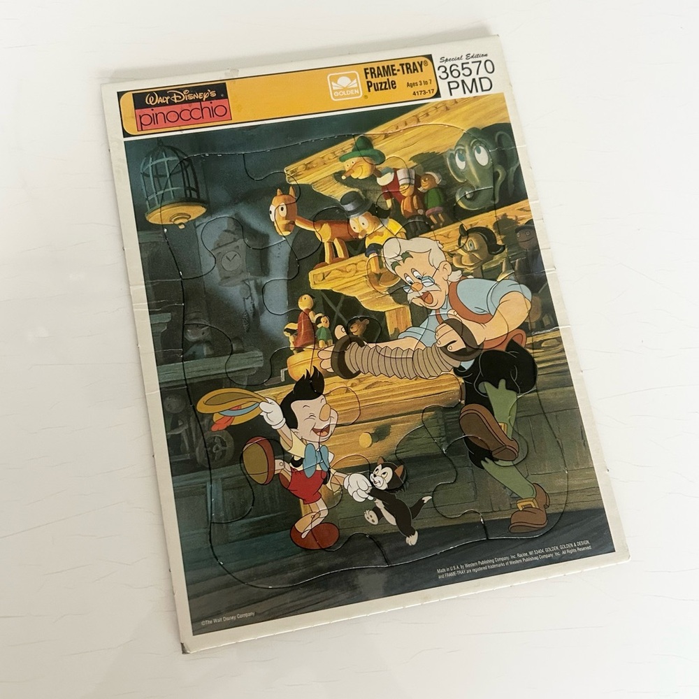 Vintage Walt Disney's Pinocchio Frame-Tray Puzzle